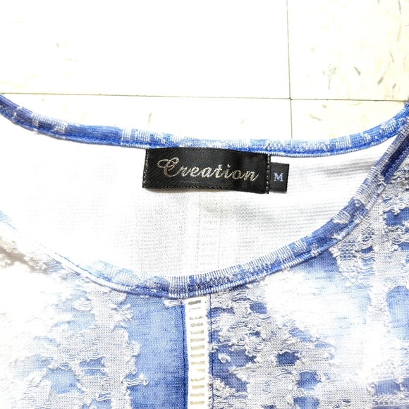 Creation | Blue Patterned Women's Midi Dress - Picture 7 of 10